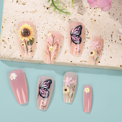 Art nails with floral and summer motifs Acalora