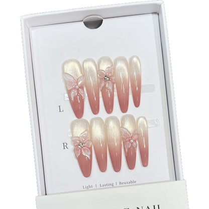 Floral Art Stiletto Press-On Nail Set Acalora