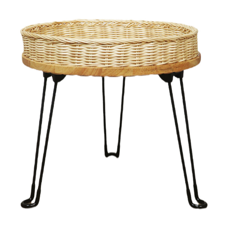 Woven Round Storage Table Acalora