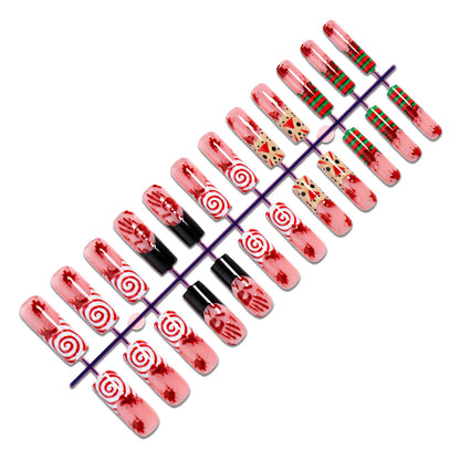 Artistic Holiday-Themed Press-On Nail Set Acalora