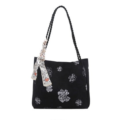 Floral Patterned Shoulder Tote Bag Acalora
