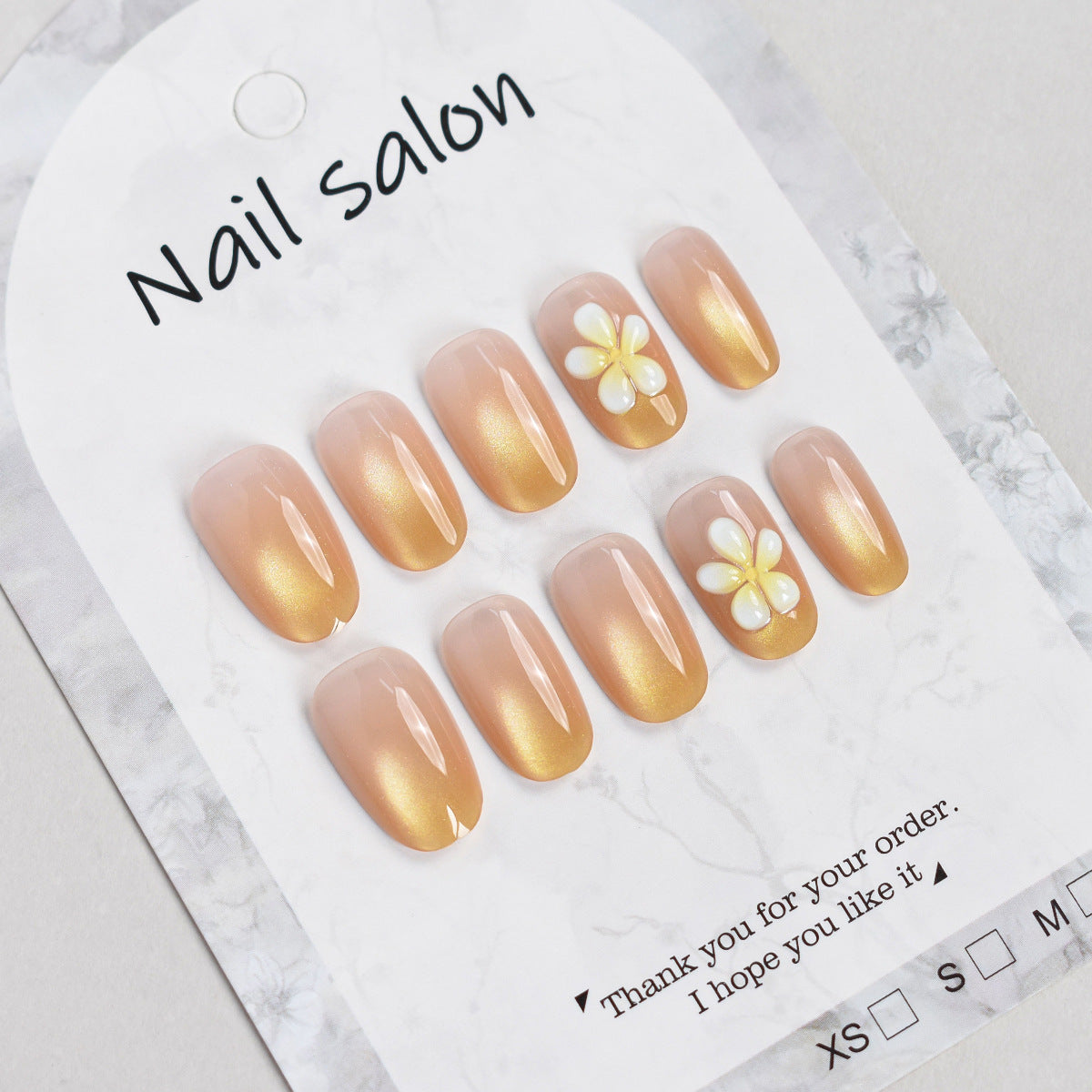 Elegant Floral Press-On Nail Set Acalora