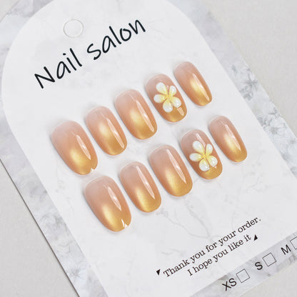 Elegant Floral Press-On Nail Set Acalora