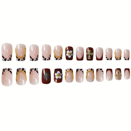 Decorative Floral Press-On Nail Set Acalora