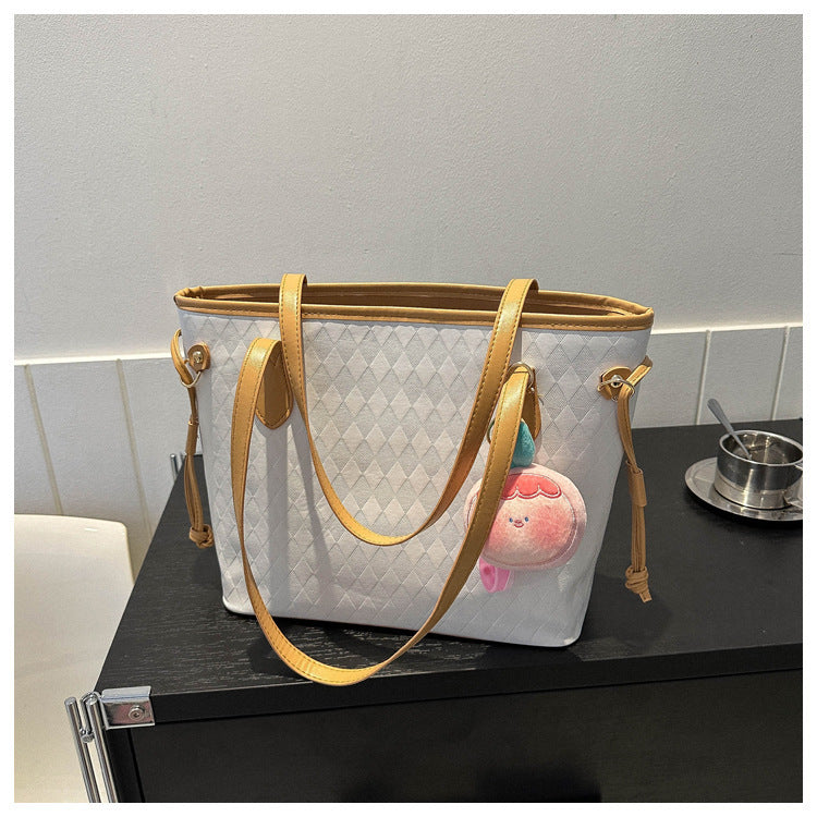 Quilted Pattern Handheld Tote Bag Acalora