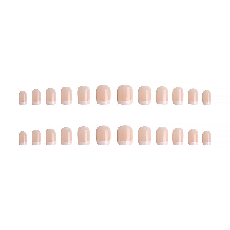 Artificial nail set with elegant French tips and natural shine Acalora
