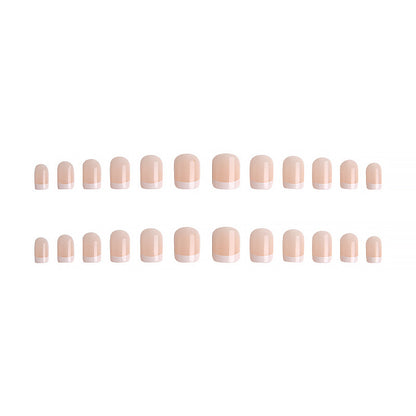 Artificial nail set with elegant French tips and natural shine Acalora