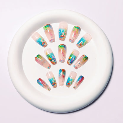 Underwater-Themed Nail Art Acalora