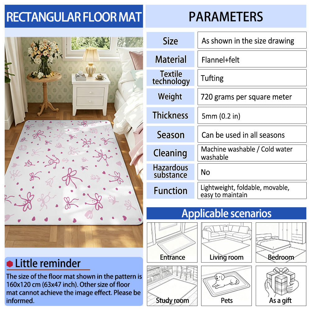 Unisex Soft Floral Decorative Area Rug