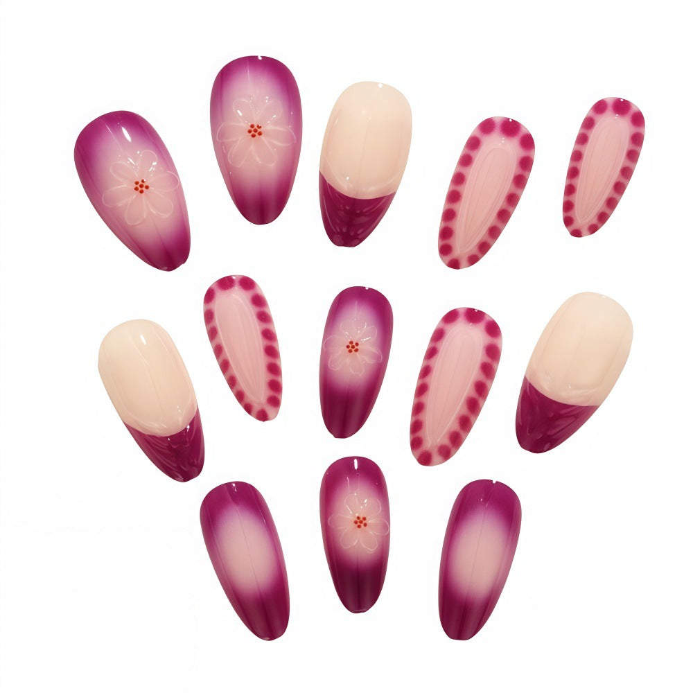 Elegant Artificial Nails with Floral Patterns Acalora