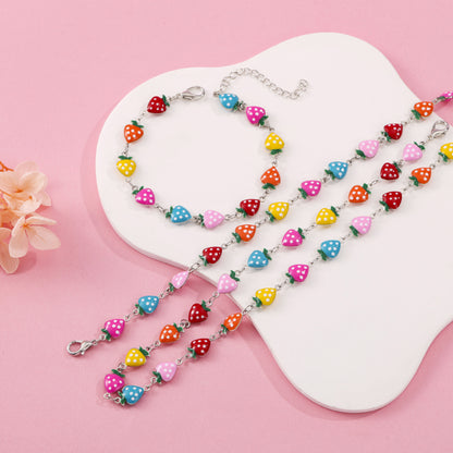 Whimsical Strawberry Charm Bracelet Acalora