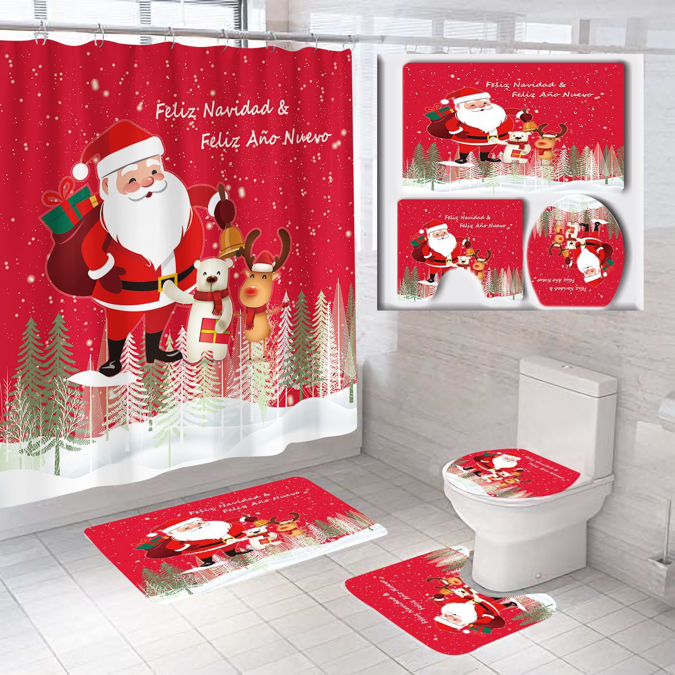 Festive Christmas Bathroom Set