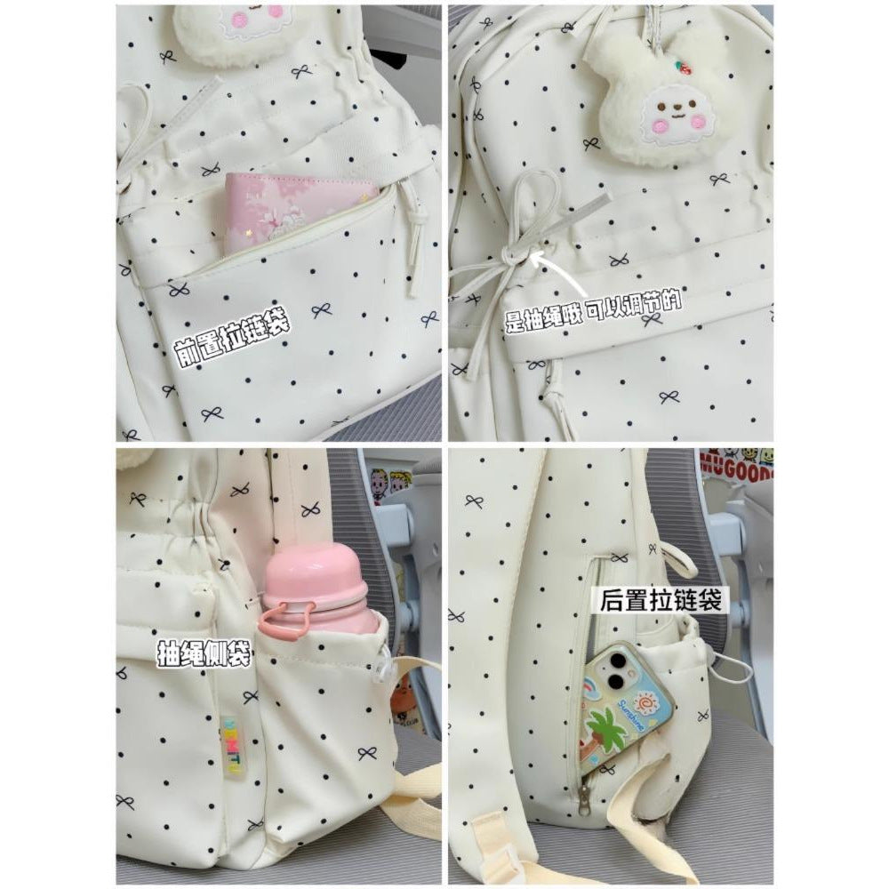 Stylish Polka Dot Casual Backpack Acalora