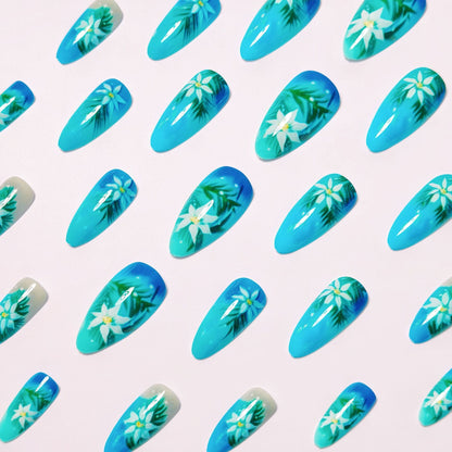 Tropical Floral Nail Art Acalora