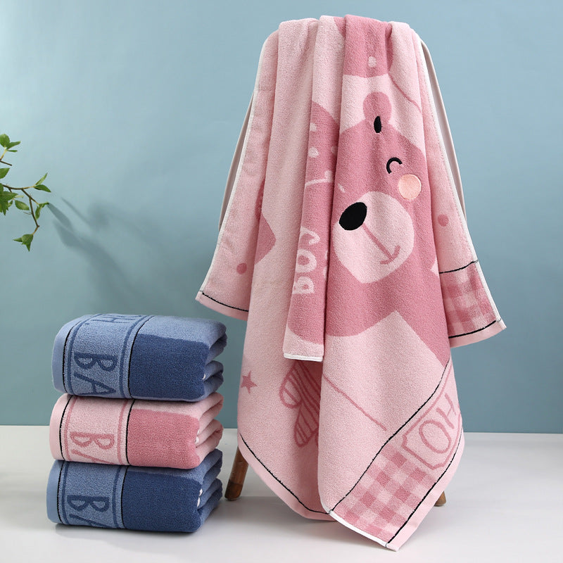 Cuddly terry bath towel with cute bear motif Brehn