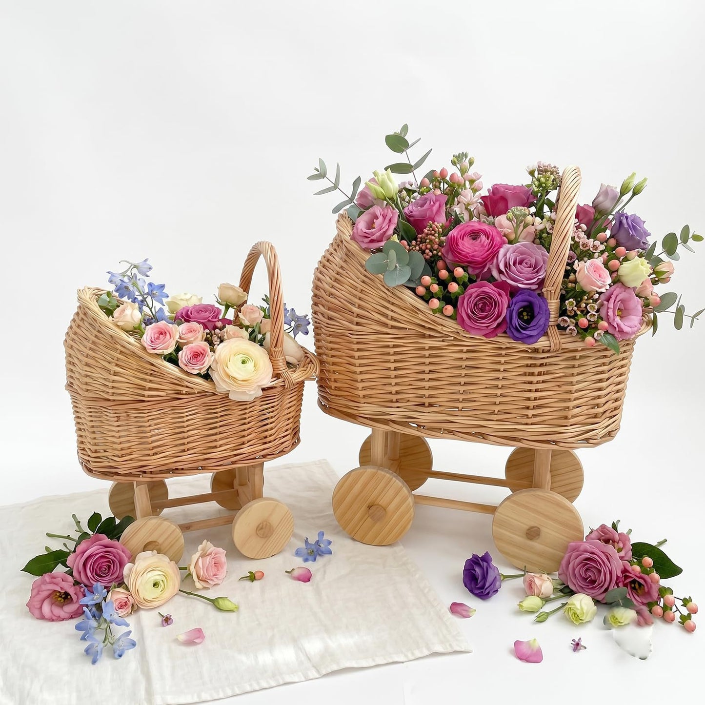 Playful Flower Basket On Wheels Acalora