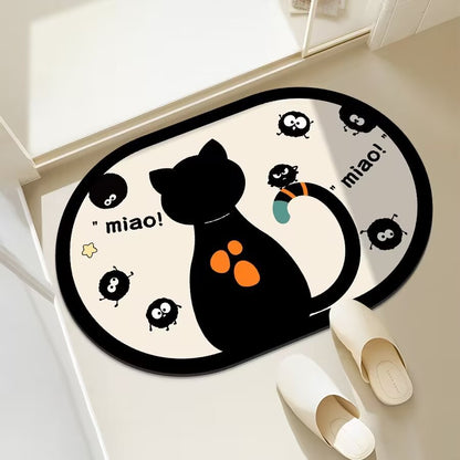 Fun Cat-Themed Bathroom Mat