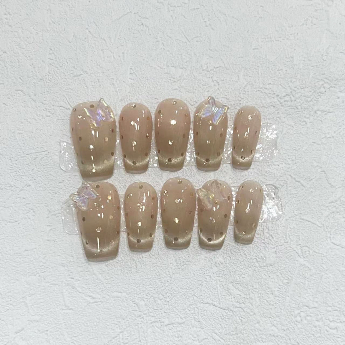Premium Press-On Nail Set with Iridescent Accents Acalora