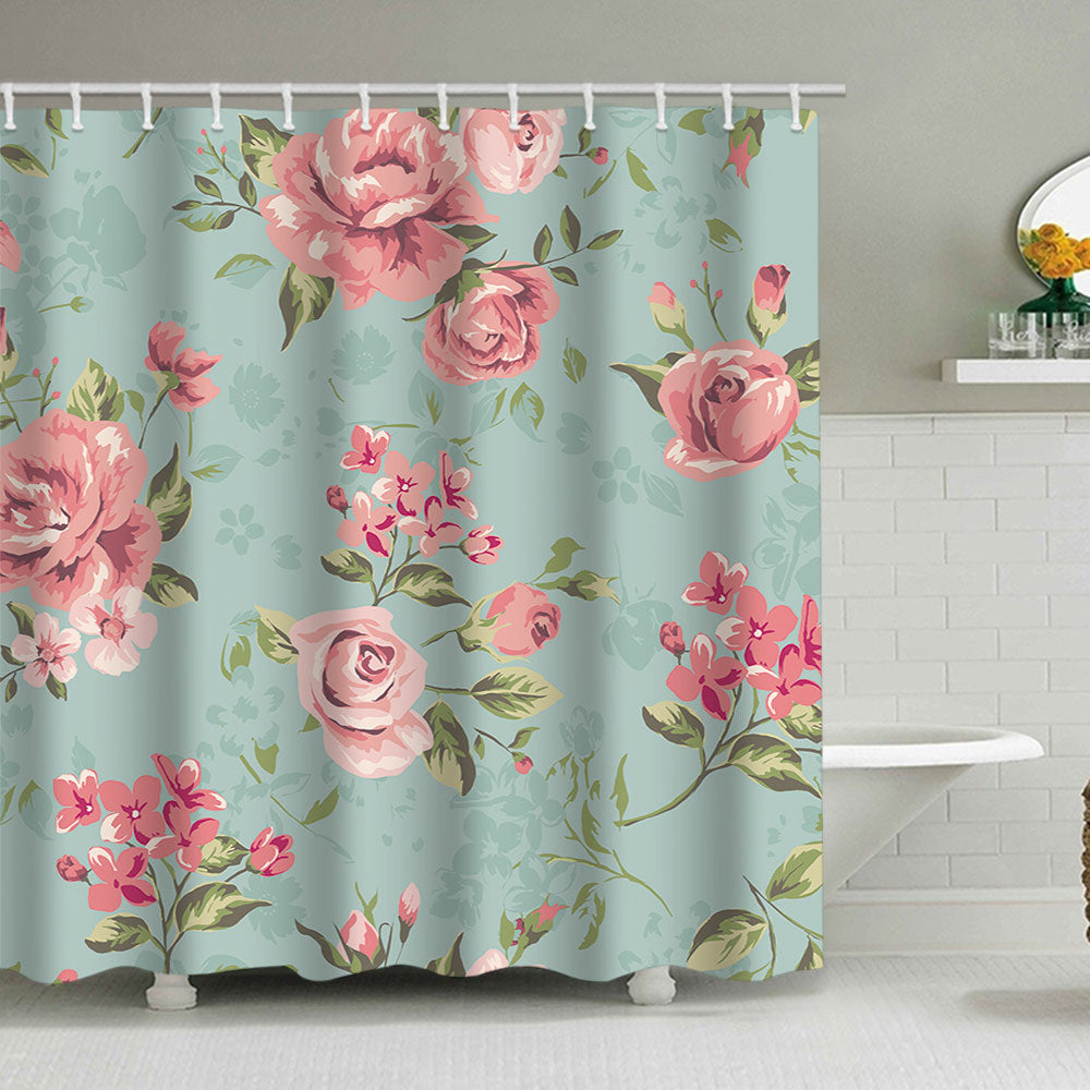 Floral Print Shower Curtain