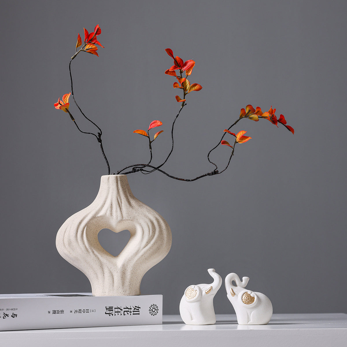 Artistic Heart-Shaped Decorative Vase