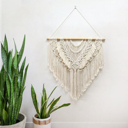 Artistically designed macrame wall hanging