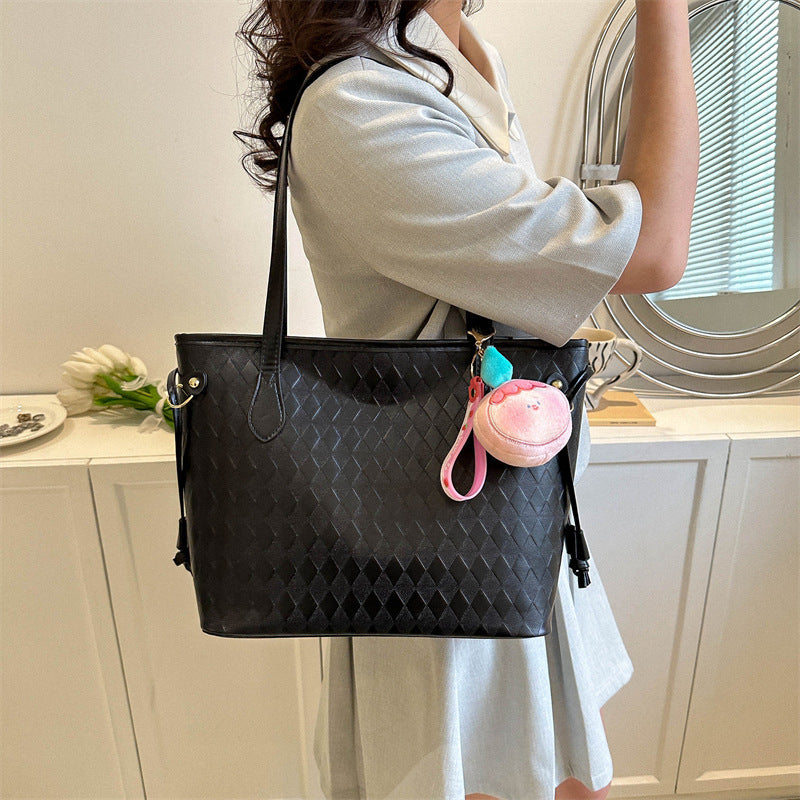 Quilted Pattern Handheld Tote Bag Acalora