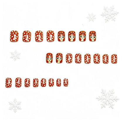 Artistic 3D Reindeer-Themed Nail Art Acalora