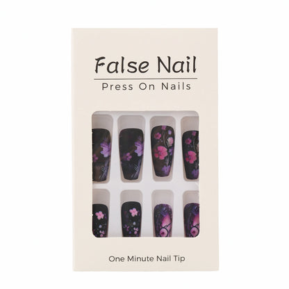 Artificial nails with floral and matte patterns Acalora