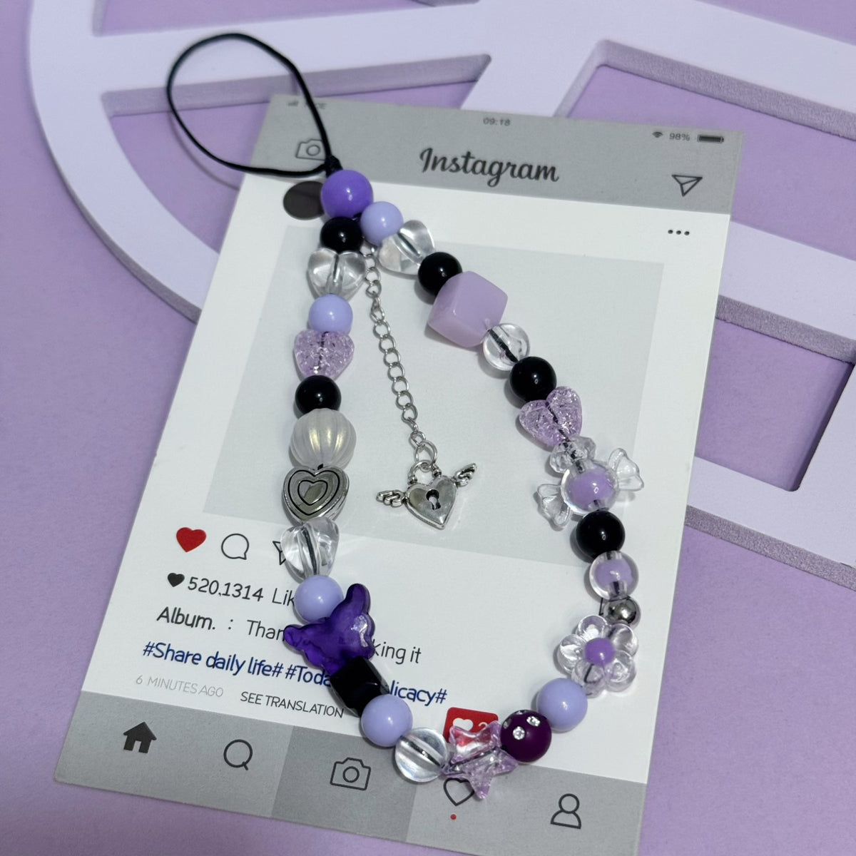 Adjustable Beaded Charm Bracelet Acalora