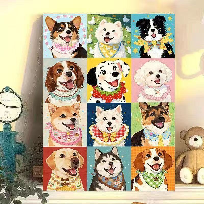 Whimsical Dog Portrait Wall Art