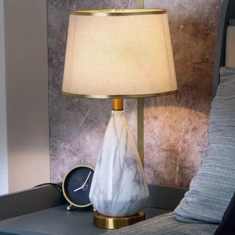 Elegant Marble Base Nightstand Lamp
