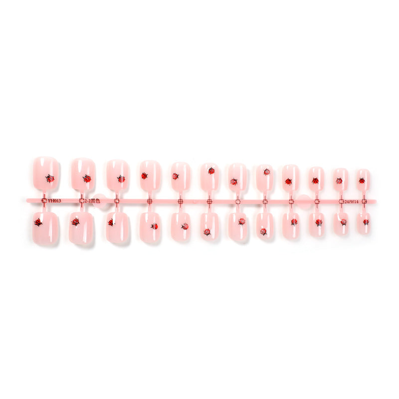 Artistic Ladybug Design Press-On Nail Set Acalora