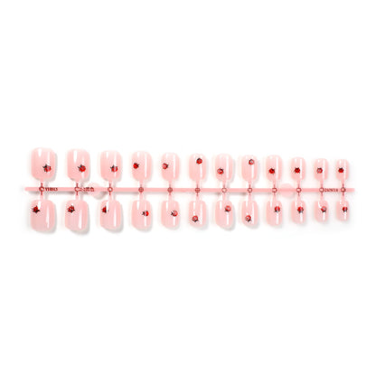 Artistic Ladybug Design Press-On Nail Set Acalora