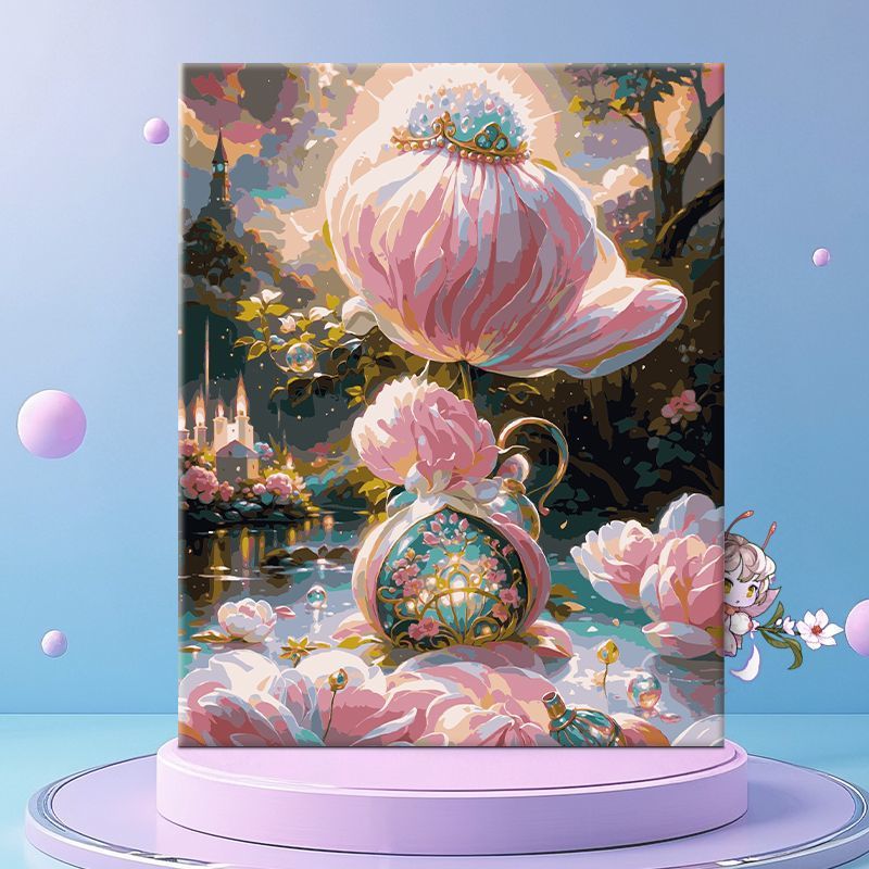 Whimsical Floral Fantasy Canvas Wall Art