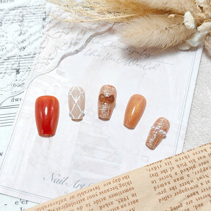 Acrylic nail set with luxurious decorations Acalora