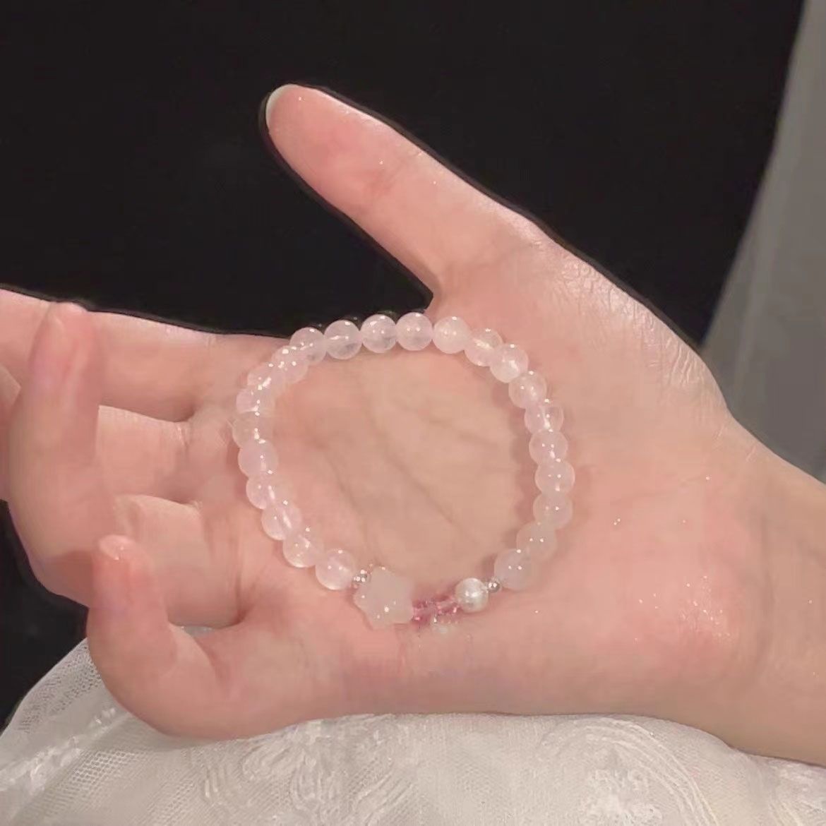 Elegant Rose Quartz Stretch Bracelet Acalora