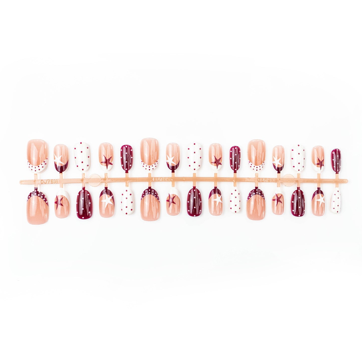 Artificial nail set with elegant star design and creative patterns Acalora