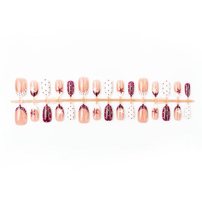 Artificial nail set with elegant star design and creative patterns Acalora