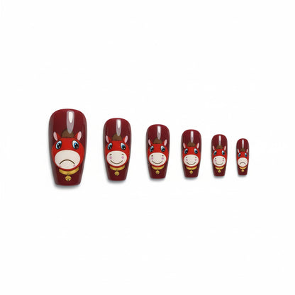 Artificial nails with playful horse motif Acalora