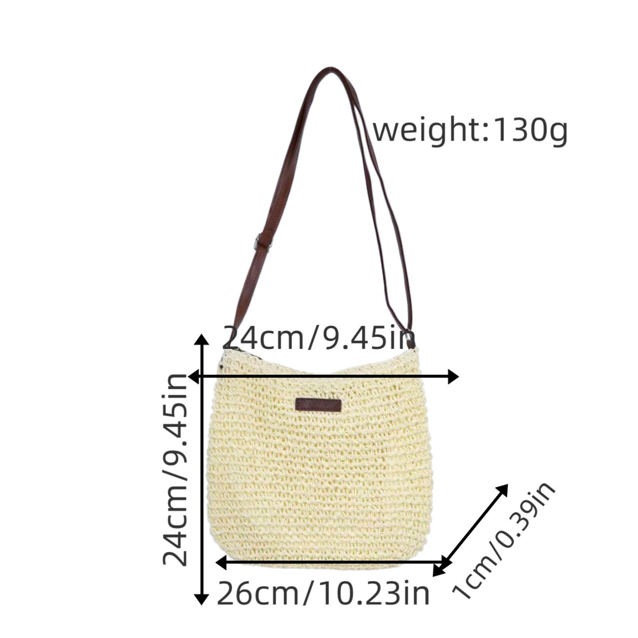 Handbag made of handcrafted natural material with adjustable shoulder strap Bowlift