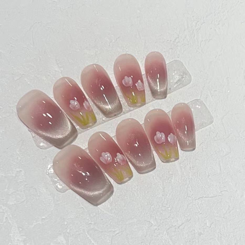 Floral Ombre Press-On Nails Acalora