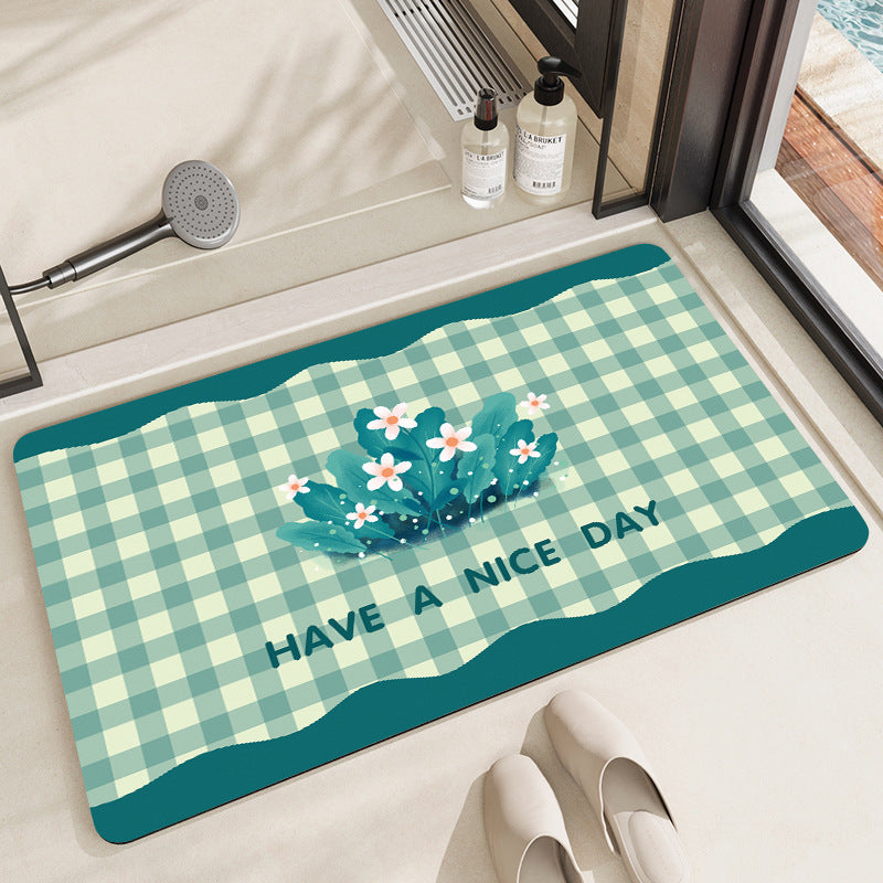 Cheerful Floral Design Indoor Area Mat Acalora