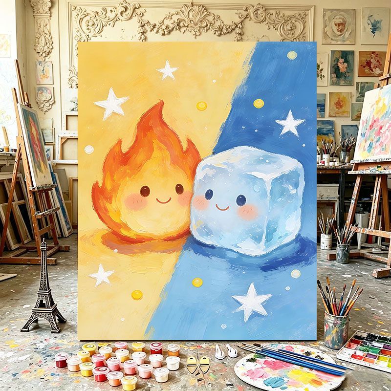 Playful Dual Element Canvas Art