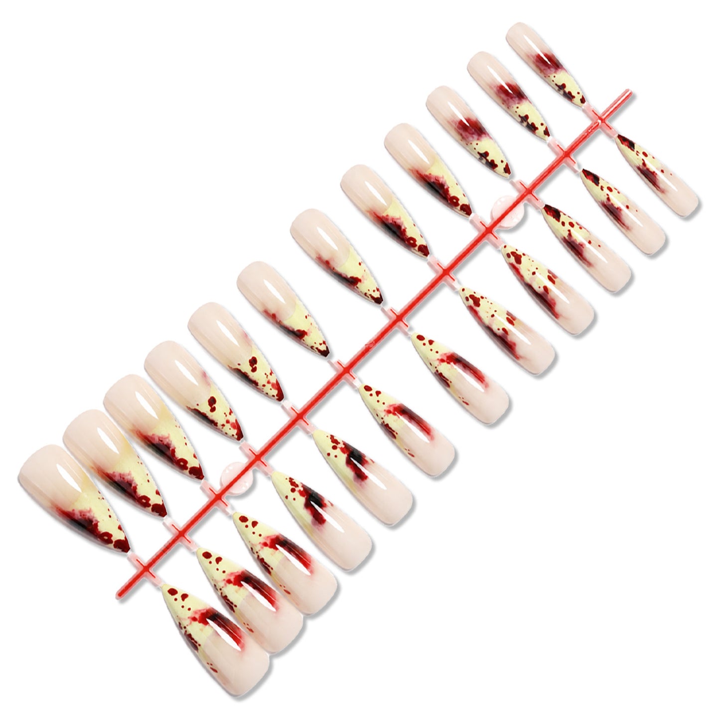 Artistic Stiletto Press-On Nail Set with Dripping Design Acalora