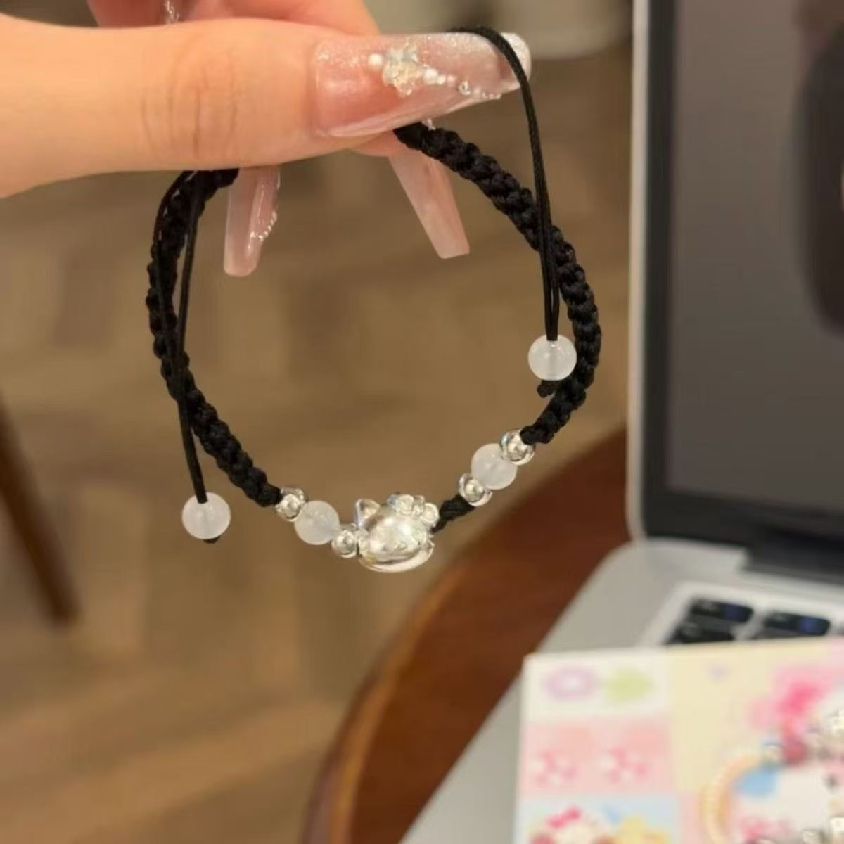 Adjustable Cat Paw Charm Bracelet Acalora