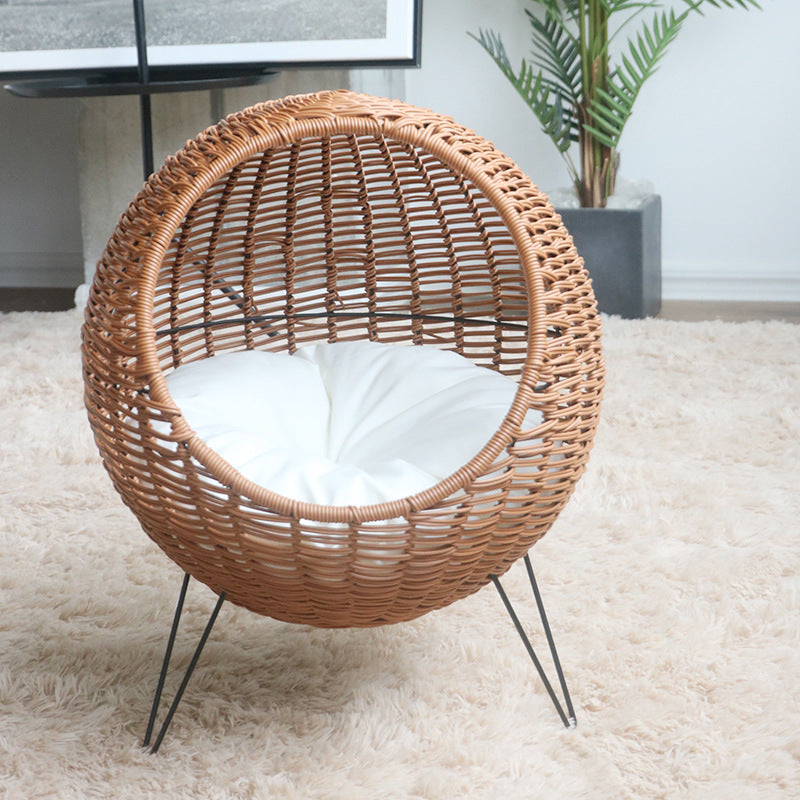Cat Bed with Stylish Rattan Design Acalora