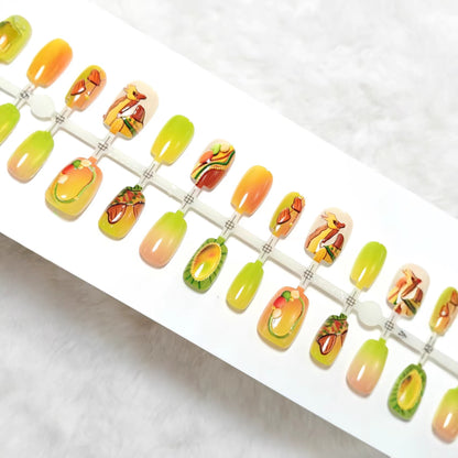 Artificial nails with fruit motifs Acalora