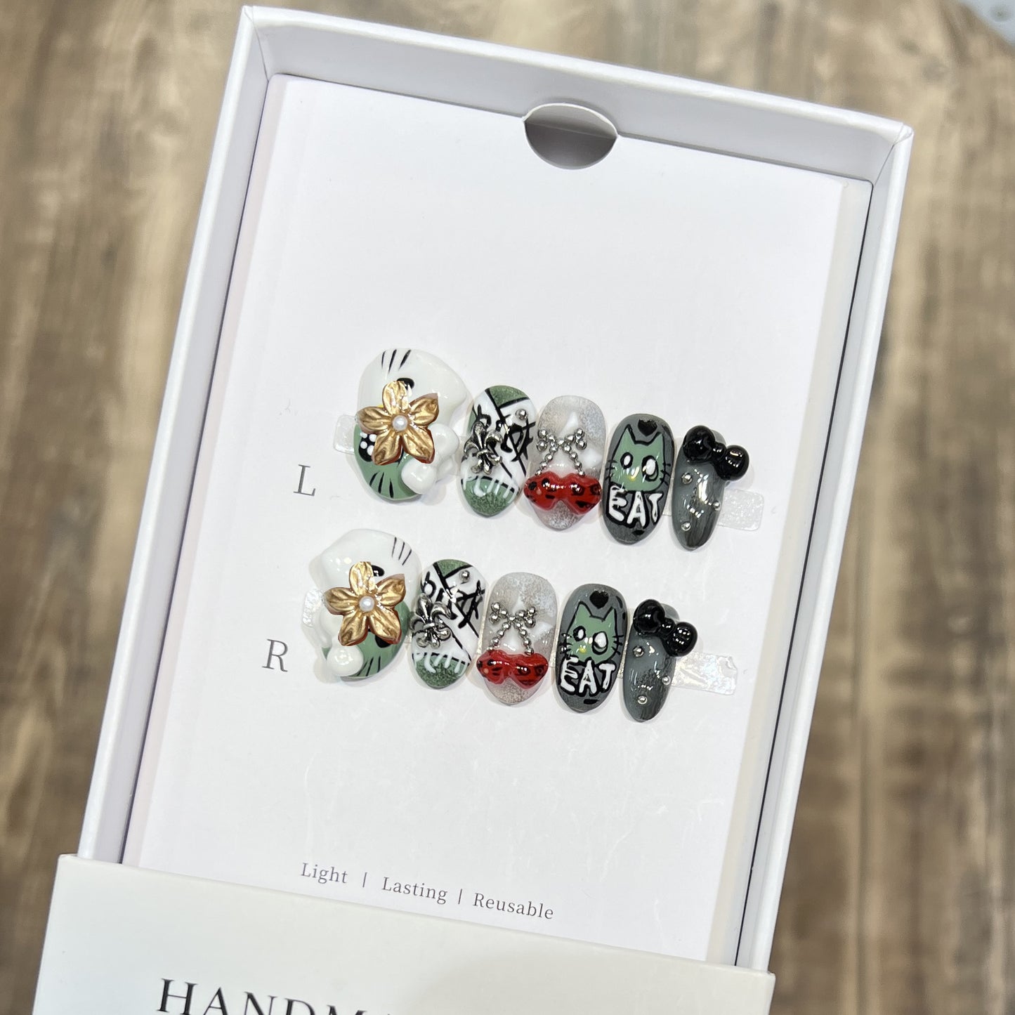 Playful Character Design Press-On Nail Art Set Acalora