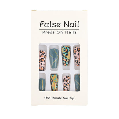 Creative artificial nails in modern animal print design Acalora
