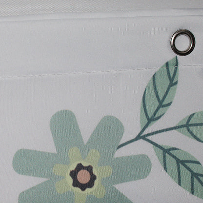 Vintage Floral Print Shower Curtain